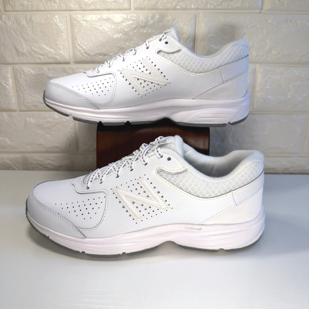 New Balance 411v1 White Leather Walking Shoes Sneakers Women Sz 8.5 NIB WW411WT2